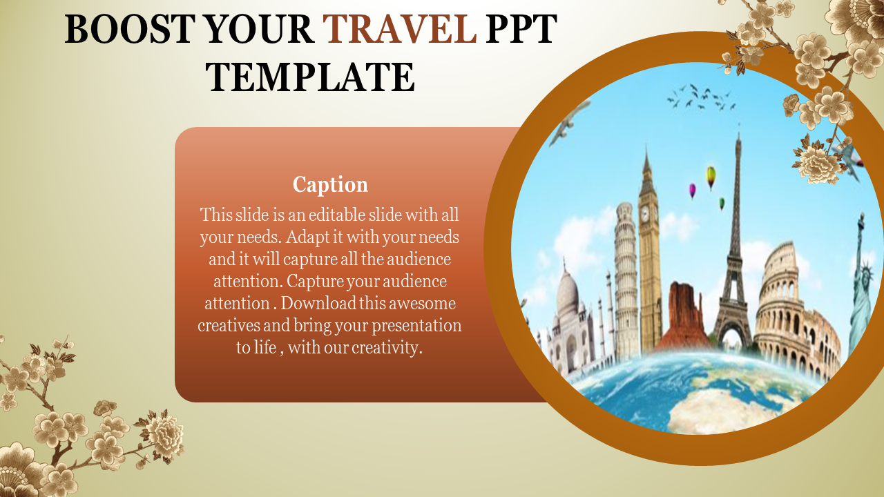 Effective Travel PPT Template Slide Design With One Node